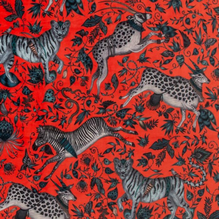 Protea Velvet Fabric - Coral swatch