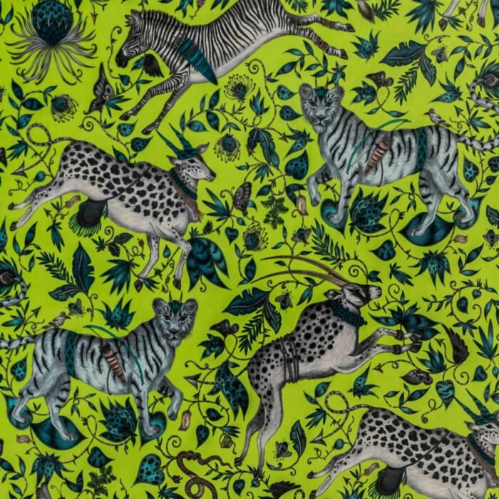 Protea Velvet Fabric - Lime swatch