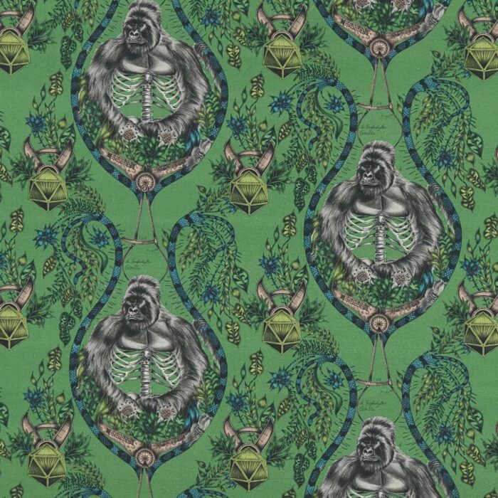 Silverback Linen Fabric - Green swatch