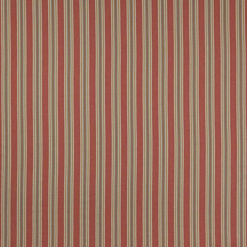 Gillan Stripe Fabric - Red by red striped linen fabric from Colefax & Fowler