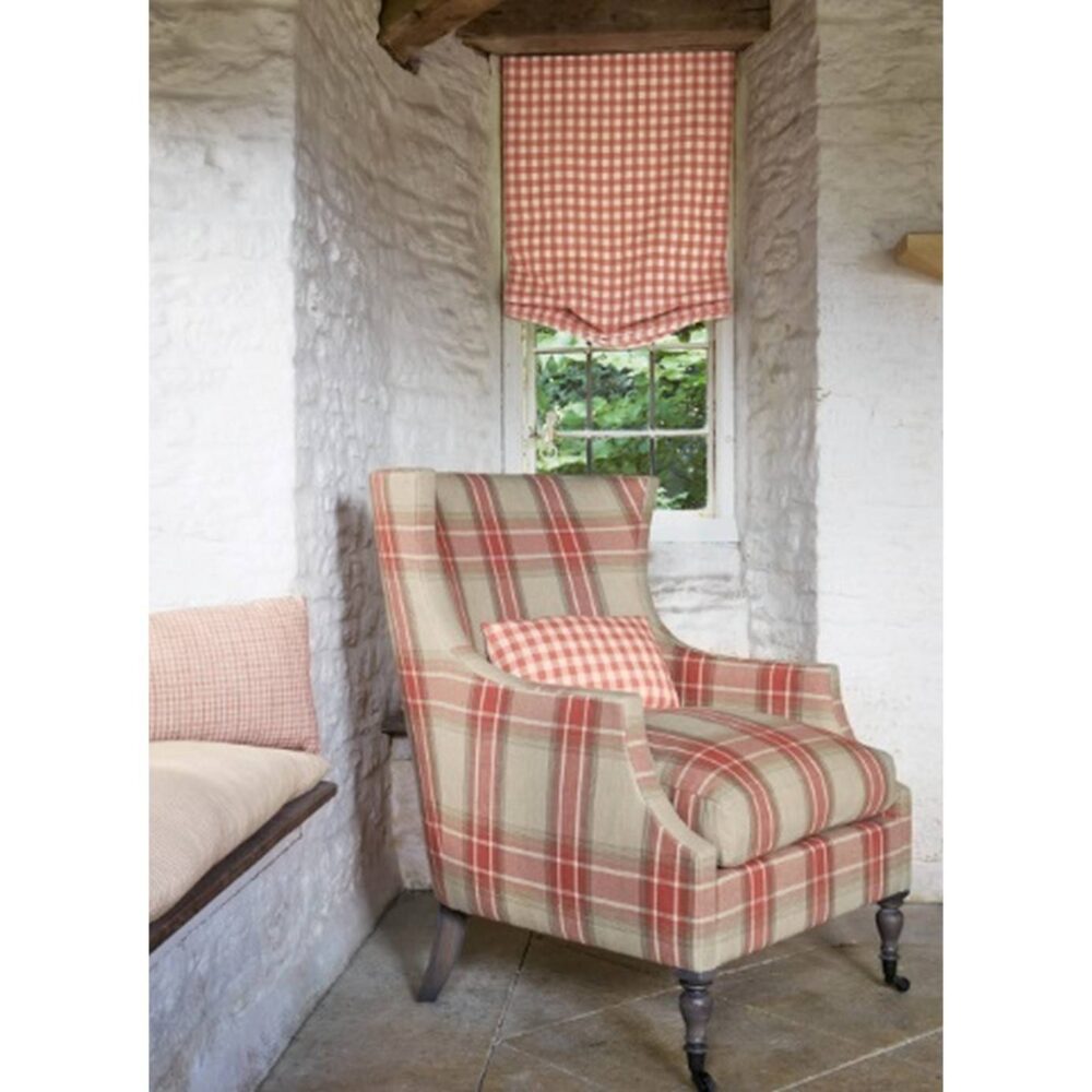 Lamorna Check Fabric - Red by Lamorna Check Fabric - Red from