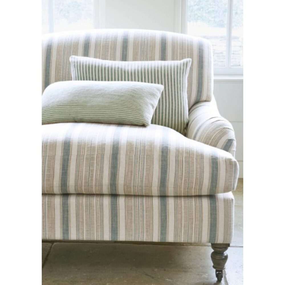 Porth Stripe Fabric - Blue by Porth Stripe Fabric - Blue from