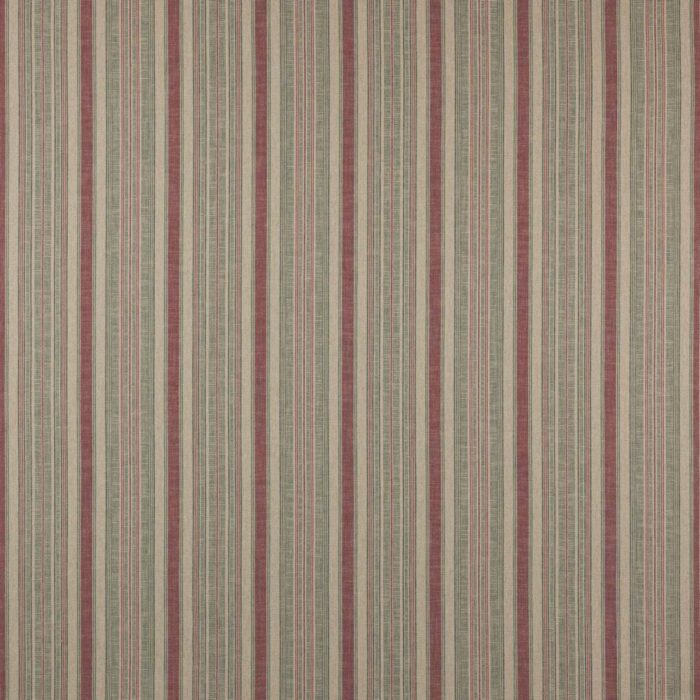 Porth Stripe Fabric - Red / Green swatch