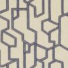 blue geometric embroideried fabric from Clarke & Clarke