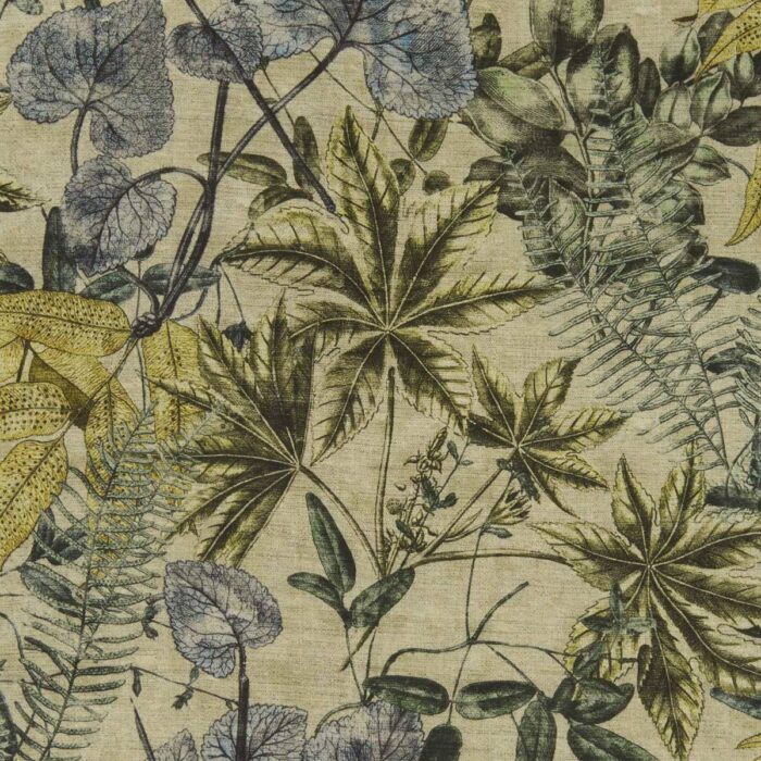 Madagascar Fabric - Mineral / Citron swatch