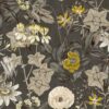 black-grey botanical velvet-chenille fabric from Clarke & Clarke