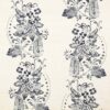 blue botanical silk-satin fabric from Colefax & Fowler
