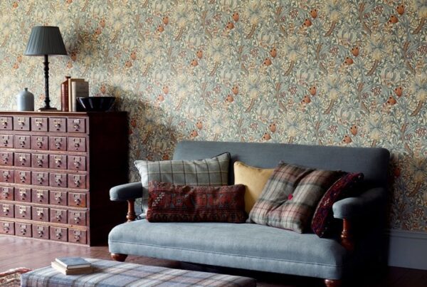 Scroll Wallpaper - Thyme / Pear by Scroll Wallpaper - Thyme / Pear from