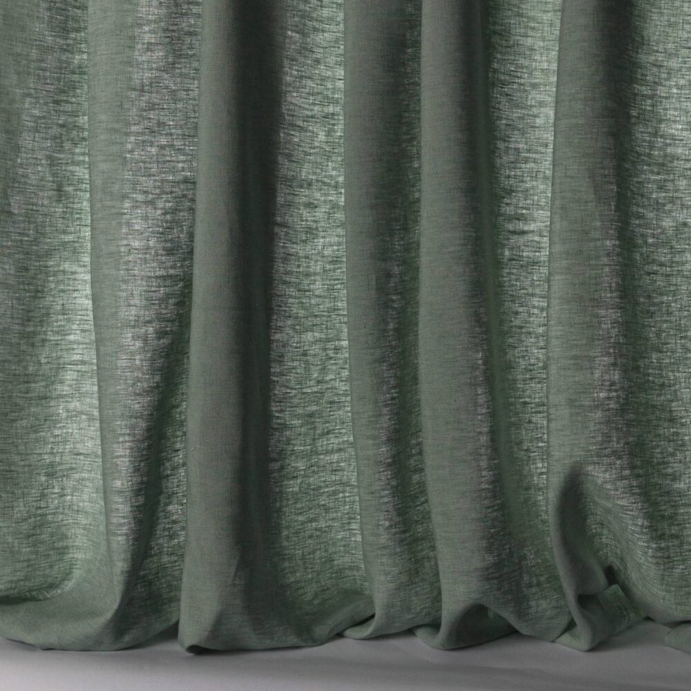 Beck Fabric - Forest by green plain voile-sheer fabric from Colefax & Fowler