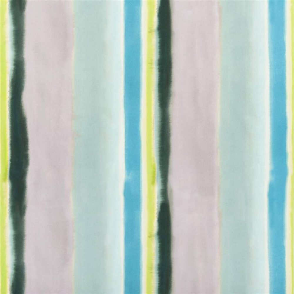 Cheyne Fabric - Eau de Nil by multicolour striped printed fabric from Designers Guild