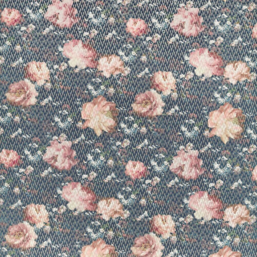 black-grey botanical jacquard fabric from Clarke & Clarke