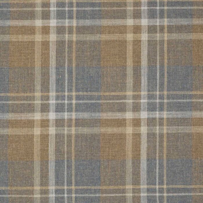 Donovan Plaid Fabric - Slate / Umber swatch