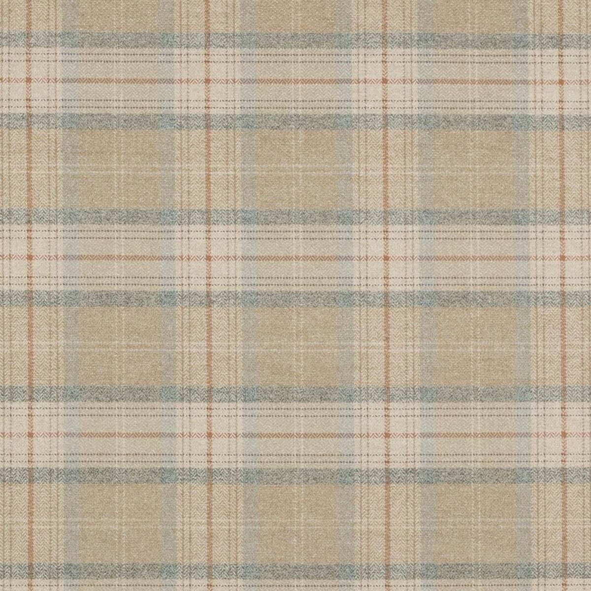 Carrick Plaid Fabric - Beige by black-grey checked woven fabric from Colefax & Fowler