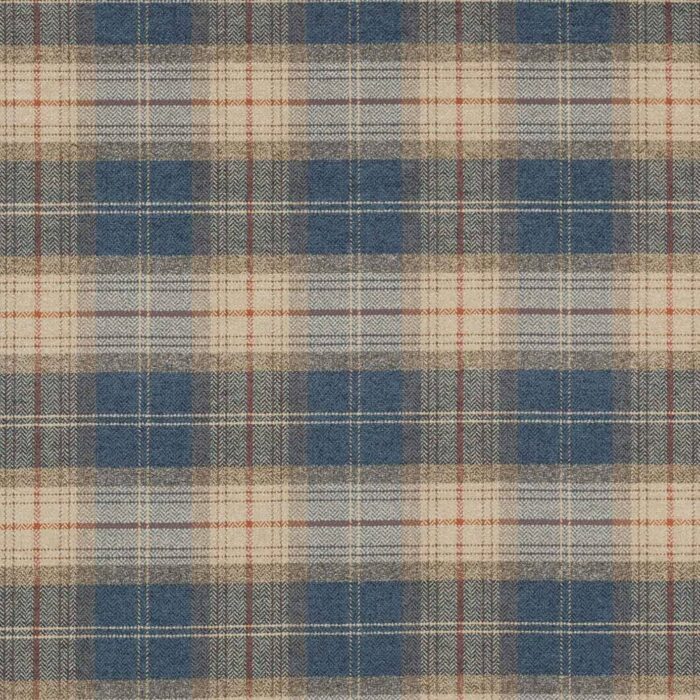 Carrick Plaid Fabric - Navy swatch