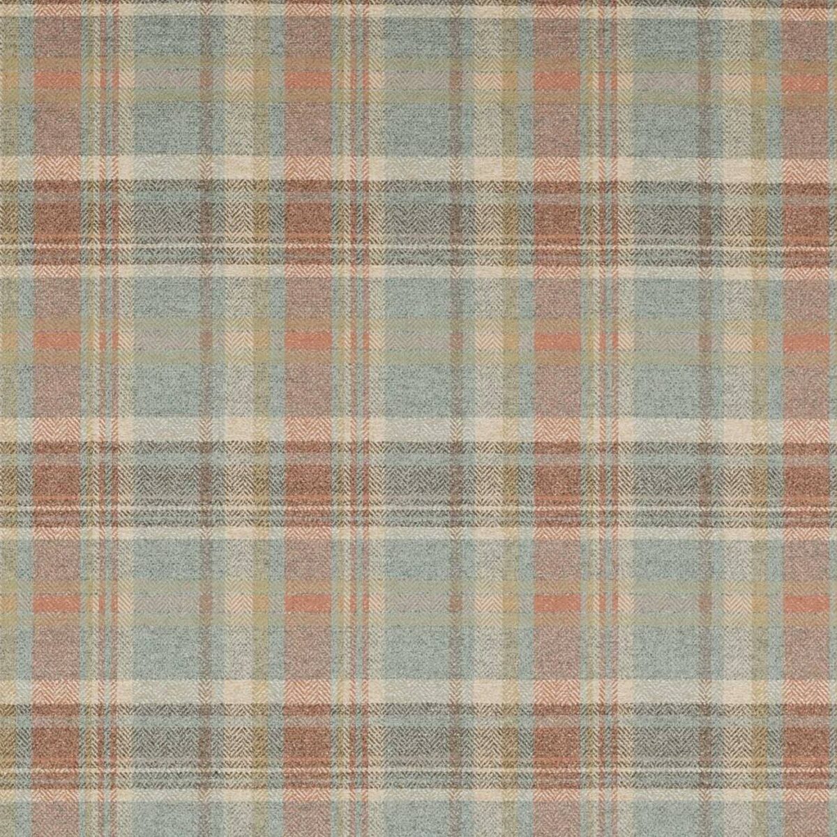 Magnus Plaid Fabric - Old Blue by blue checked woven fabric from Colefax & Fowler