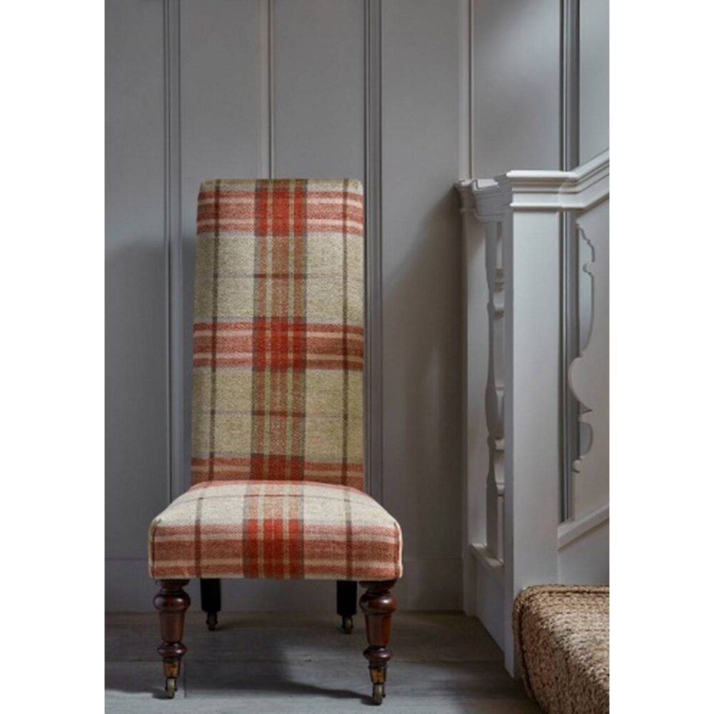 Dunmore Check Fabric - Aqua / Tomato by Dunmore Check Fabric - Aqua / Tomato from