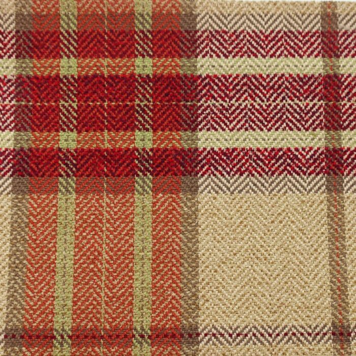 Dunmore Check Fabric - Red / Green swatch