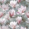 black-grey botanical linen fabric from Designers Guild