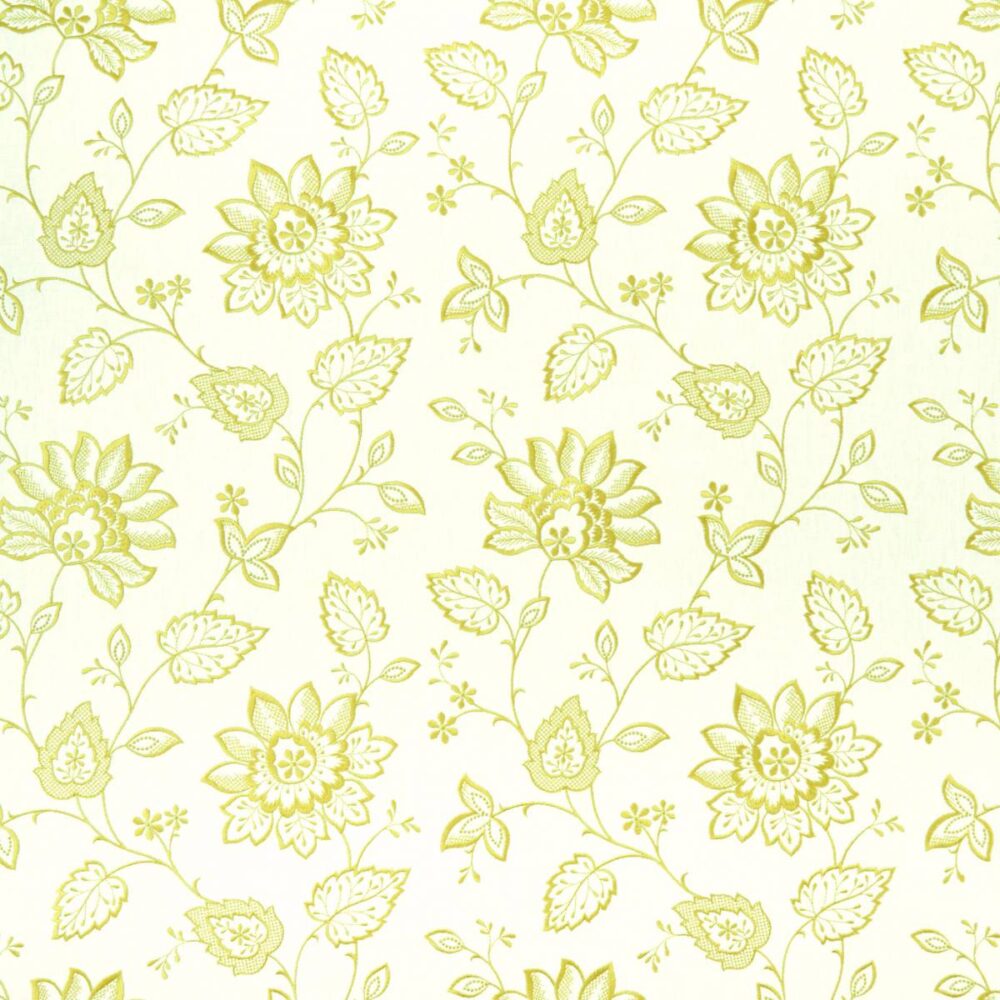 Liliana Fabric - Apple by green botanical embroideried fabric from Clarke & Clarke