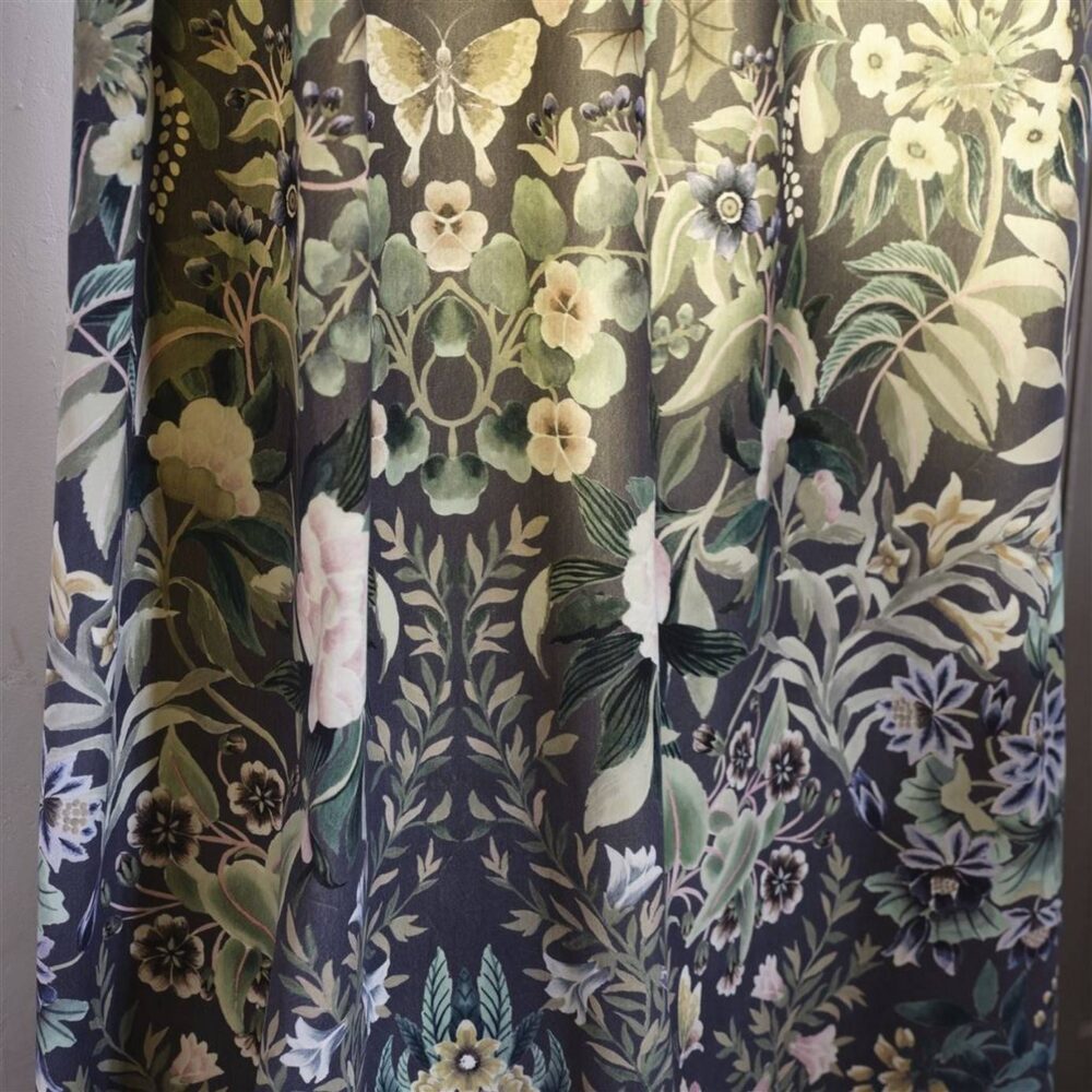 Ikebana Velvet Fabric - Graphite from
