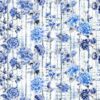 blue botanical cotton fabric from Designers Guild