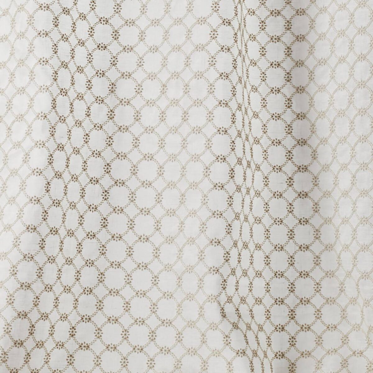 Phoebe Linen Fabric - Cream by white geometric cotton fabric from Colefax & Fowler