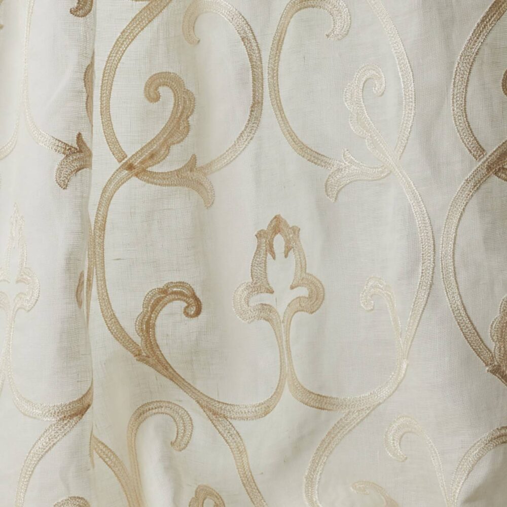 white botanical voile-sheer fabric from Colefax & Fowler