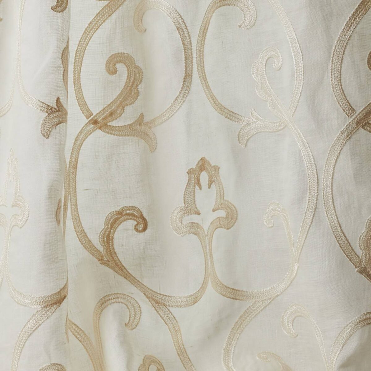Fernley Fabric - Ivory by white botanical voile-sheer fabric from Colefax & Fowler