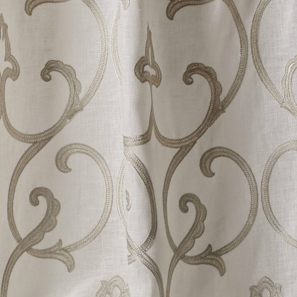 black-grey botanical voile-sheer fabric from Colefax & Fowler