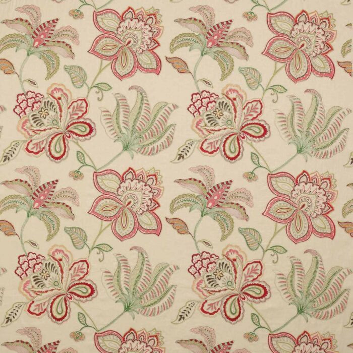 Oriana Fabric - Pink / Green swatch