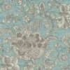 blue botanical woven fabric from Clarke & Clarke