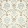blue botanical embroideried fabric from Colefax & Fowler