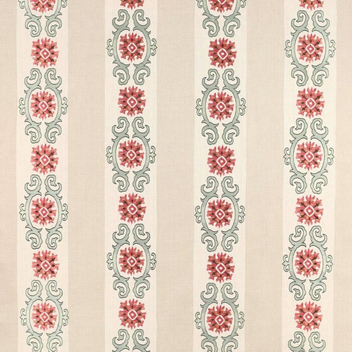 Theodore Fabric - Red / Forest swatch