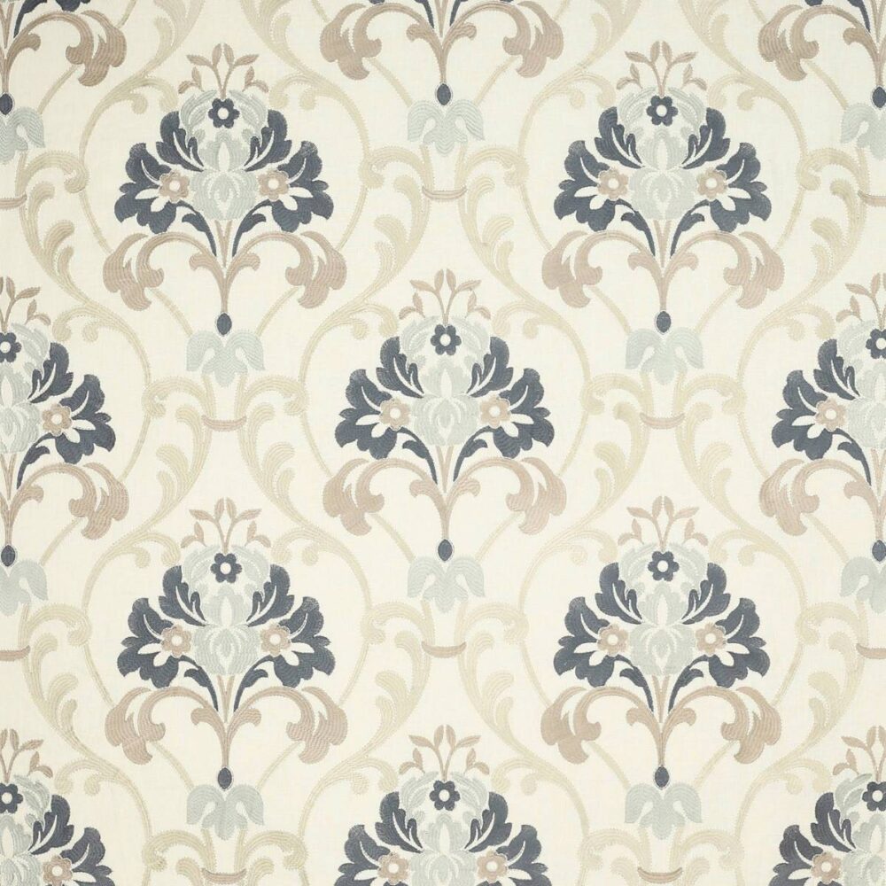 multicolour botanical embroideried fabric from Colefax & Fowler