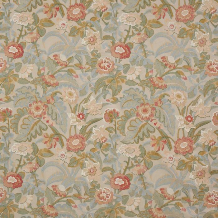 Tapestry Flowers Fabric - Coral swatch