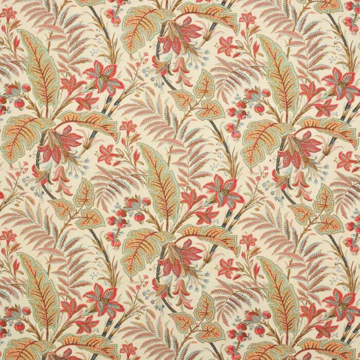 Paisley Leaf Fabric - Tomato / Sienna swatch