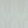 green geometric embroideried fabric from Clarke & Clarke
