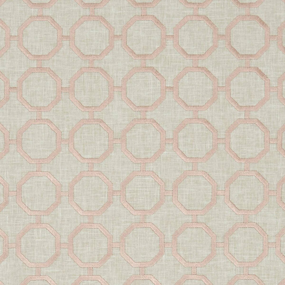 Glamour Fabric - Blush by pink geometric embroideried fabric from Clarke & Clarke