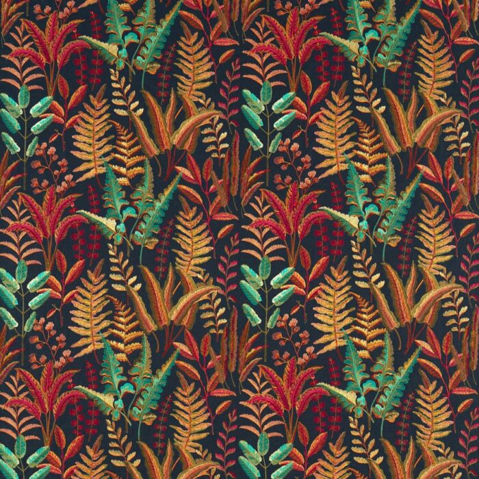 Bracken Fabric - Russet / Aqua swatch
