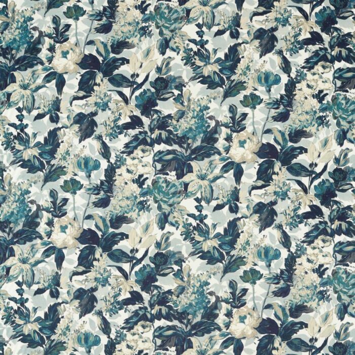 Lilum Fabric - Denim / Ivory swatch