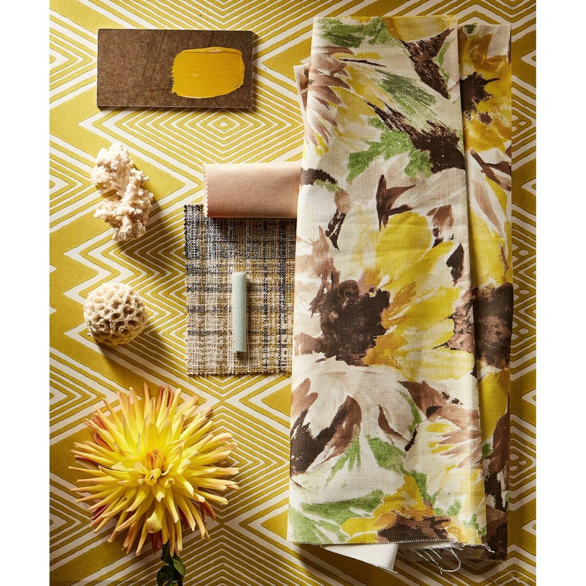 Demoiselle Fabric - Chartreuse / Grape by Demoiselle Fabric - Chartreuse / Grape from