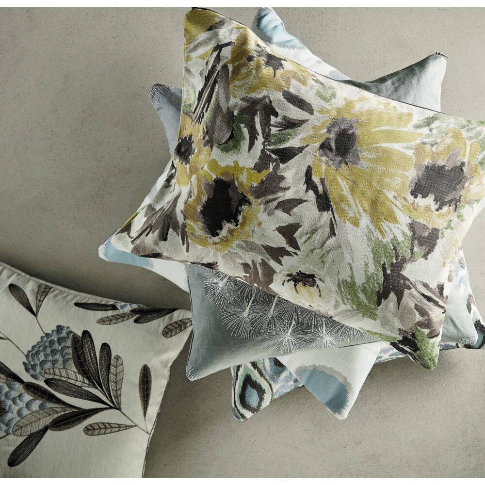 Demoiselle Fabric - Graphite / Almond by Demoiselle Fabric - Graphite / Almond from