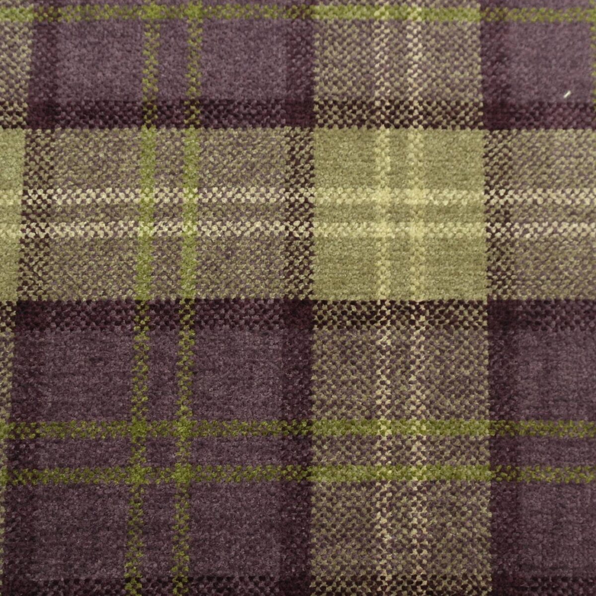 Lana Plaid Fabric - Purple by green checked woven fabric from Cristina Marrone