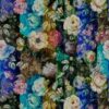 blue botanical linen fabric from Designers Guild
