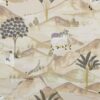 black-grey botanical embroideried fabric from Clarke & Clarke
