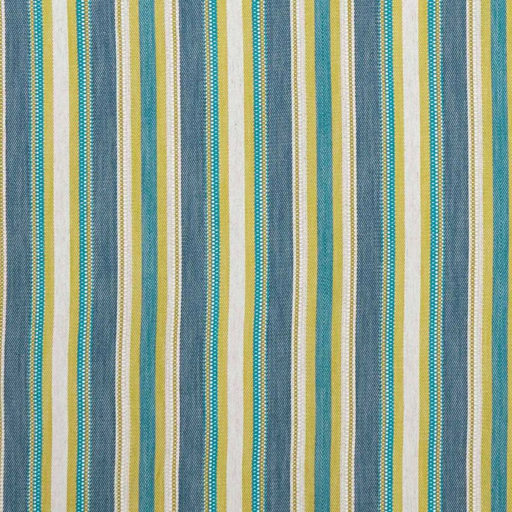 Ziba Fabric - Denim / Chartreuse by blue striped woven fabric from Clarke & Clarke