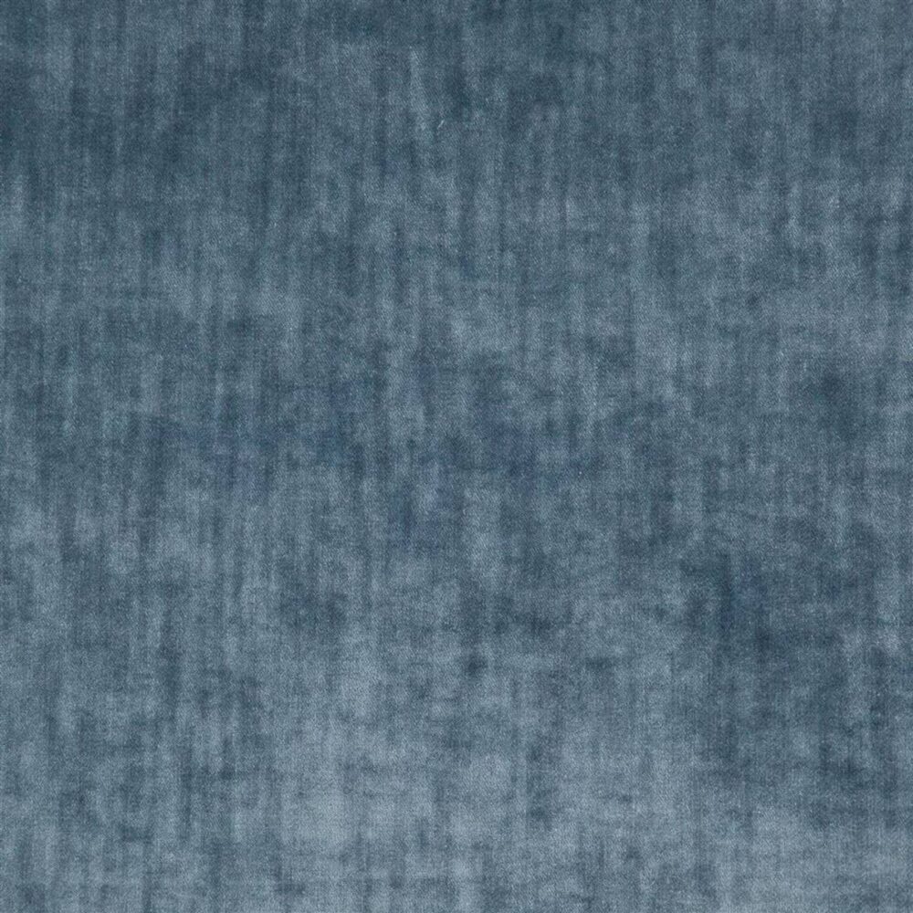 blue plain velvet-chenille fabric from Designers Guild