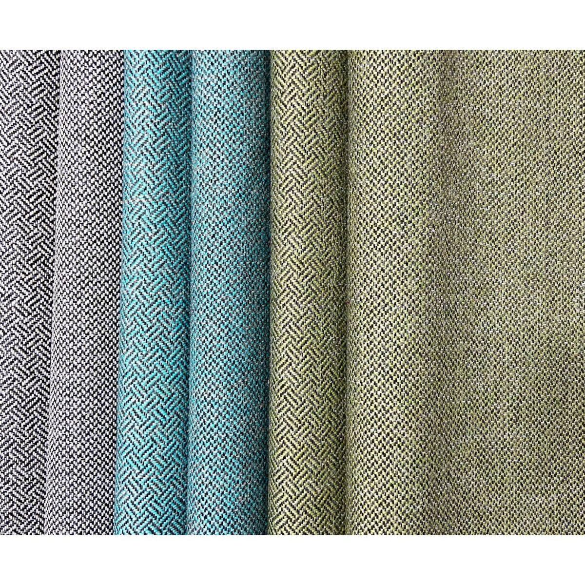 Uffizi Fabric - Rocket by black and blue and green plain weaved fabrics from Cristina Marrone's Uffizi Fabrics