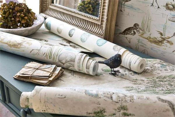 Bamburgh Sky Wallpaper - Mist Blue by Bamburgh Sky Wallpaper - Mist Blue from