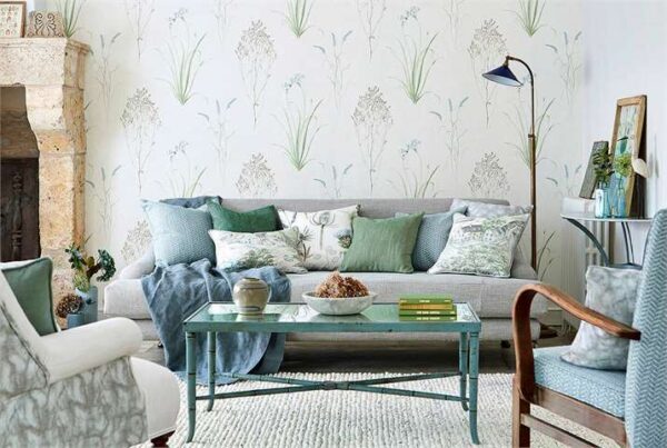 Farne Grasses Wallpaper - Willow / Pebble by Farne Grasses Wallpaper - Willow / Pebble from